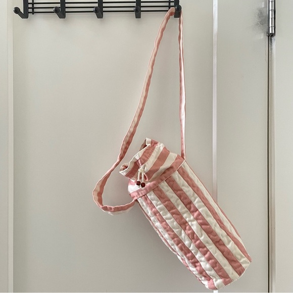 Handmade Quilt Tumbler Carry Case Tumbler Bottle Sling Bag Pink White - Picture 11 of 11